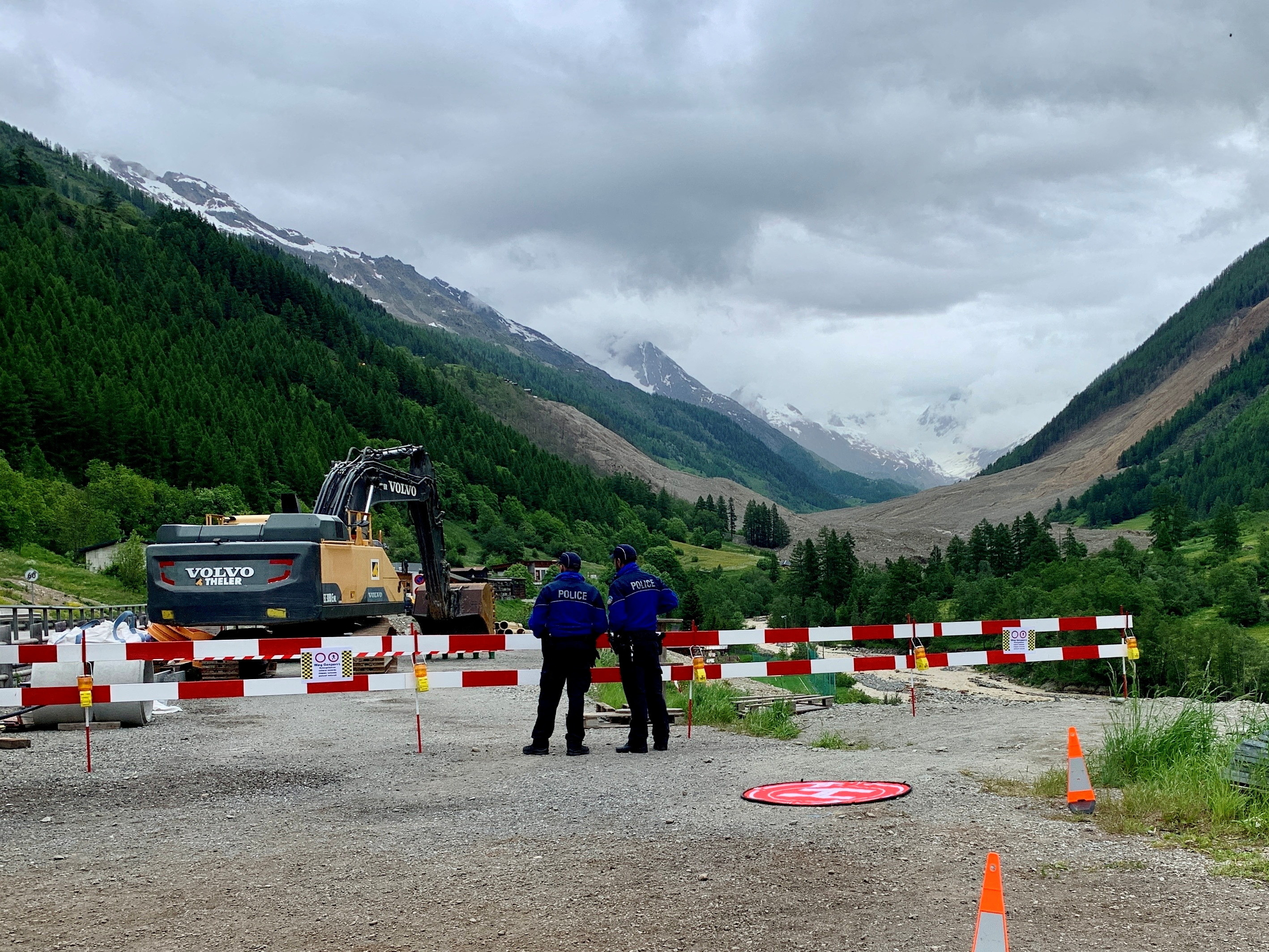 Aftermath of a landslide in Blatten