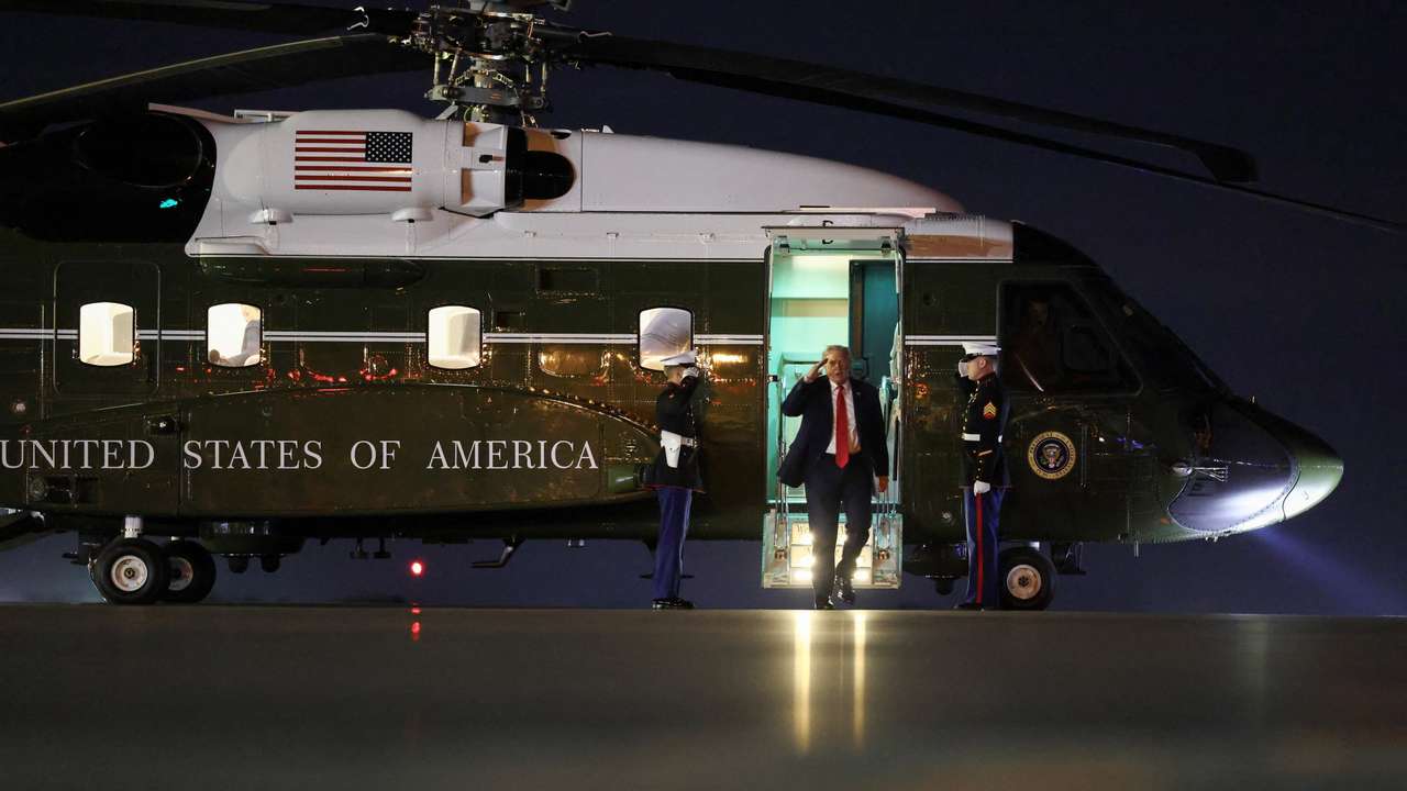 Trump departs after attending the College Football Playoff National Championship in Florida