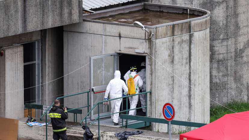 Aftermath of a blast at Enel hydroelectric power plant in Bargi