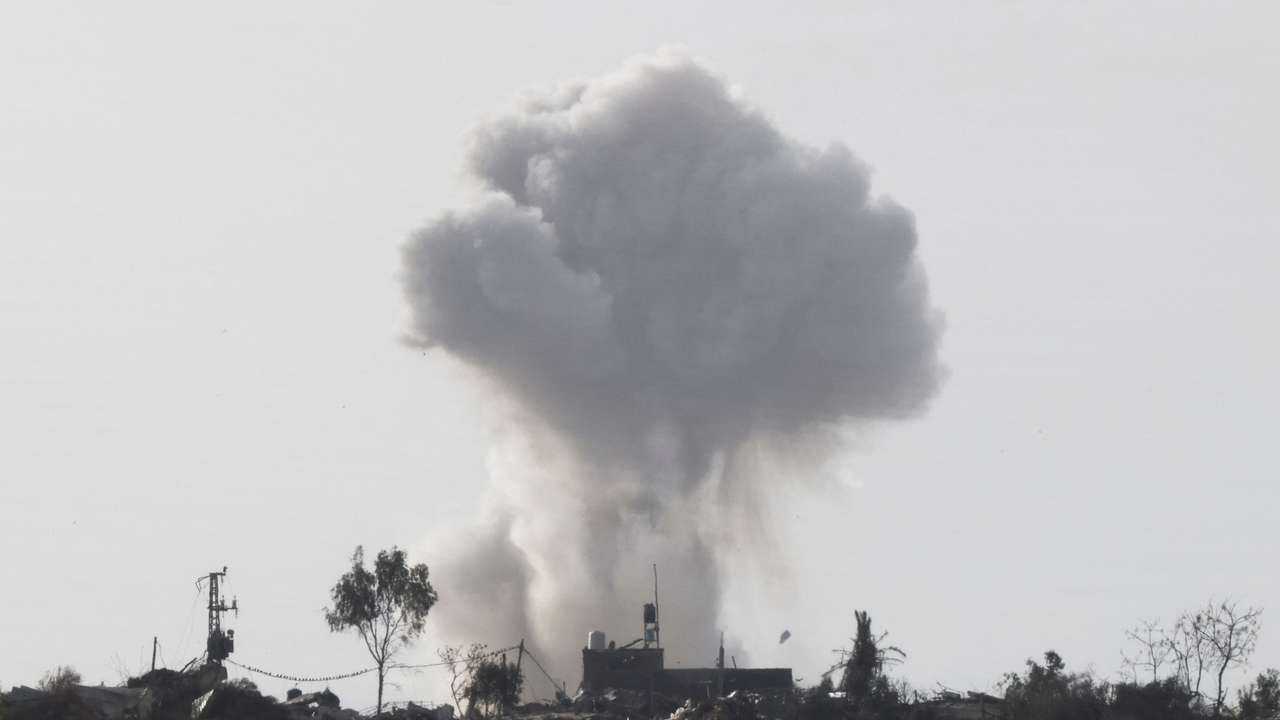 Israeli military vehicles operate in the Gaza Strip