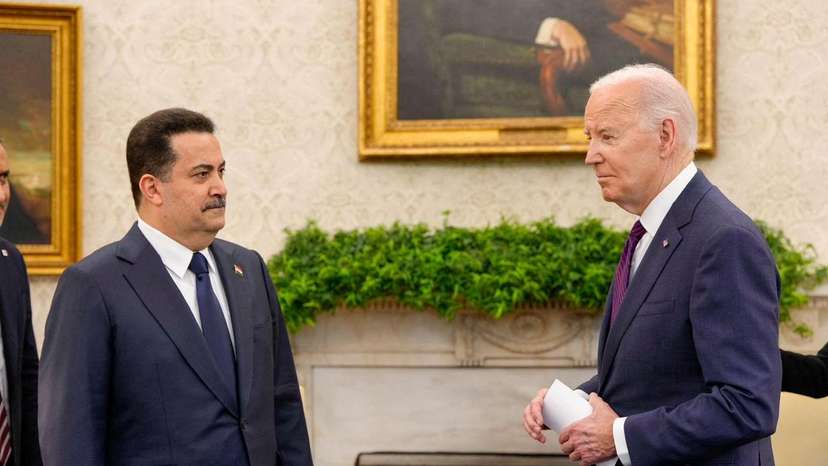 U.S. President Joe Biden meets with Iraqi Prime Minister Mohammed Shia al-Sudani at the White House in Washington