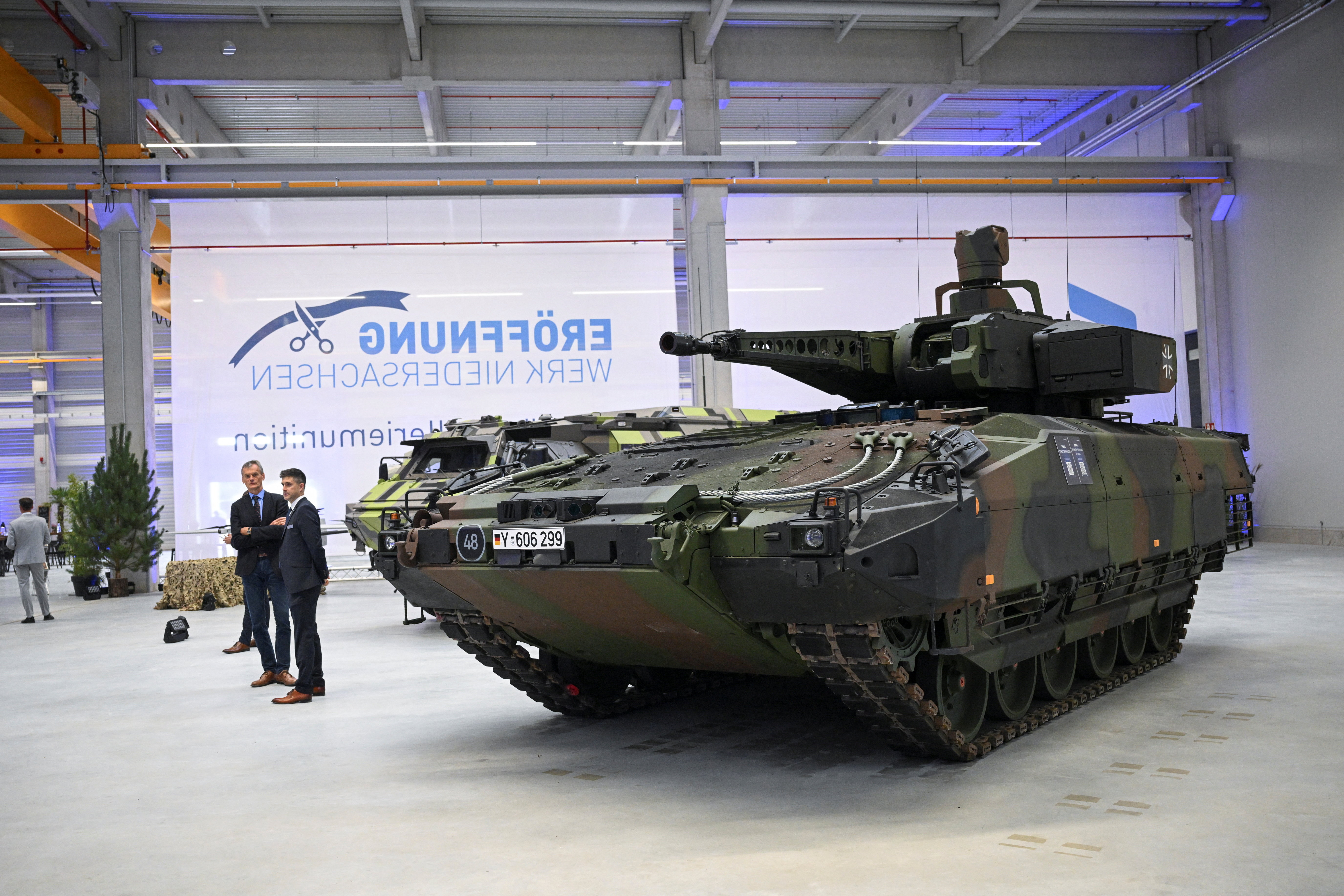 Inauguration of new Rheinmetall artillery plant, in Unterluess