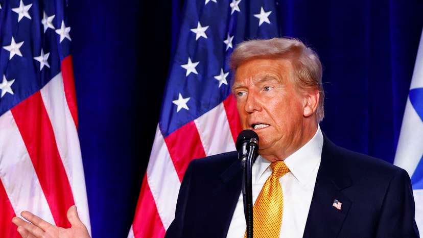 Republican presidential nominee and former U.S. President Trump participates in a "Fighting Anti-Semitism in America Event" in Washington