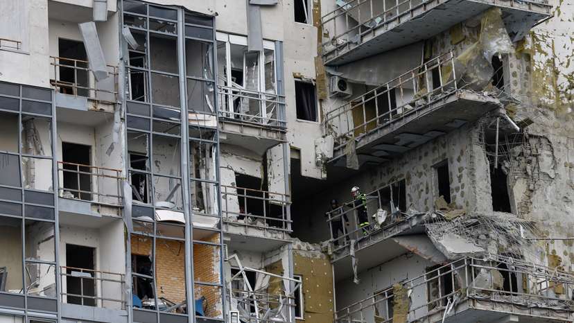 Aftermath of a Rusasian air strike in Kharkiv