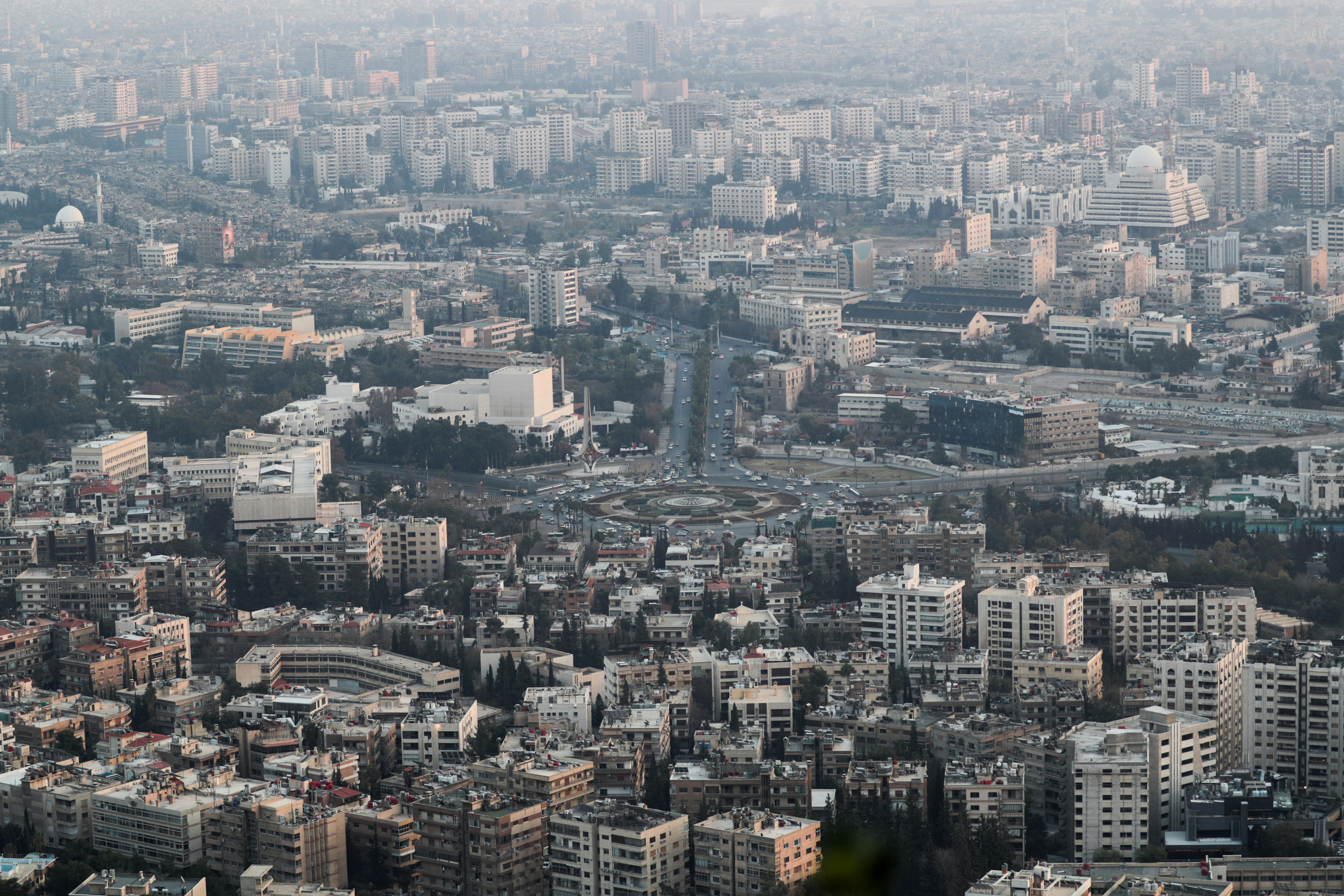 A general view shows Damascus from Mount Qasioun, after one month since the ousting of Syria's Bashar al-Assad, in Damascus