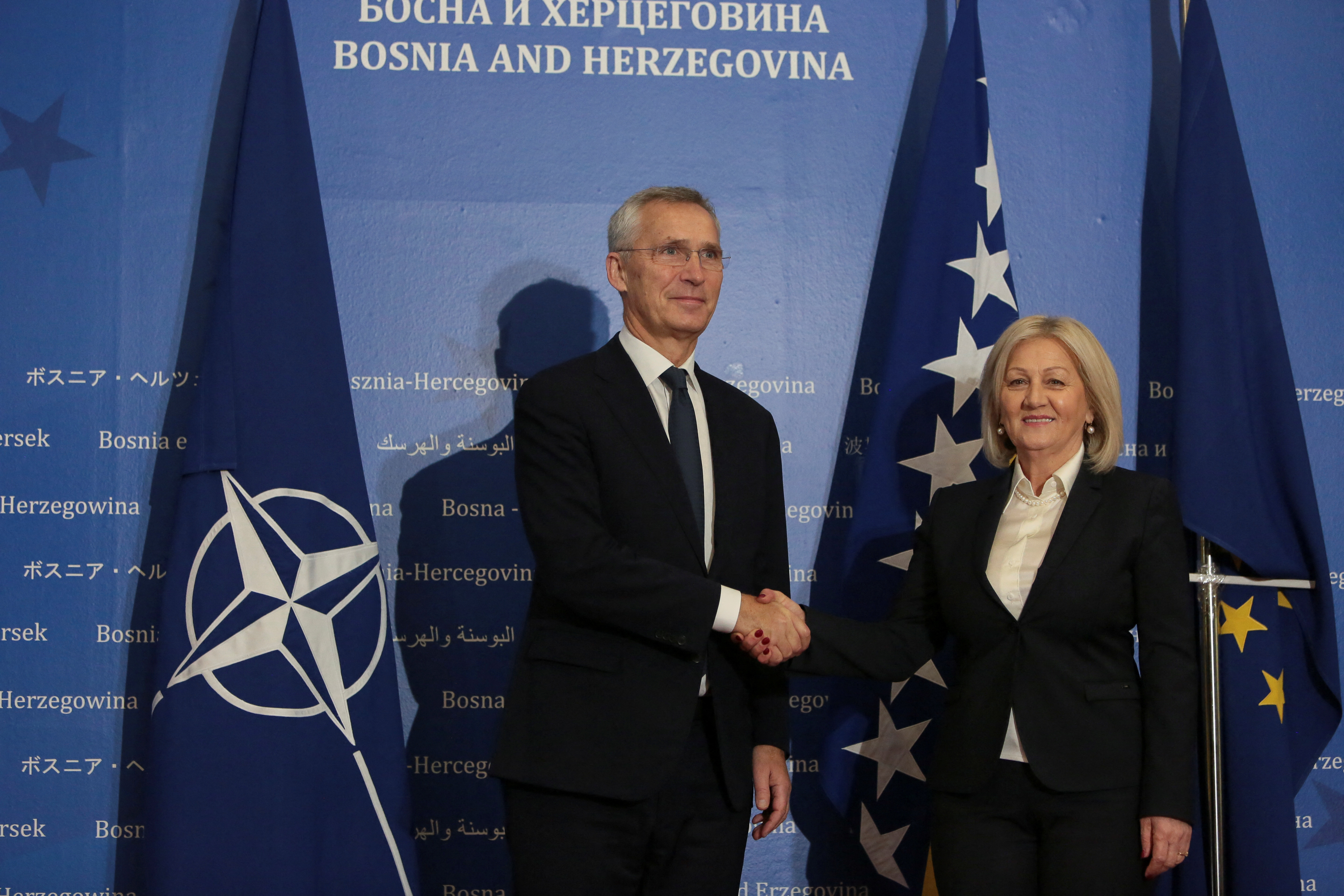 NATO Secretary General Stoltenberg visits Sarajevo