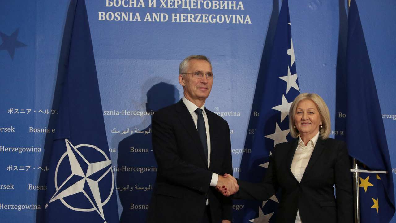 NATO Secretary General Stoltenberg visits Sarajevo