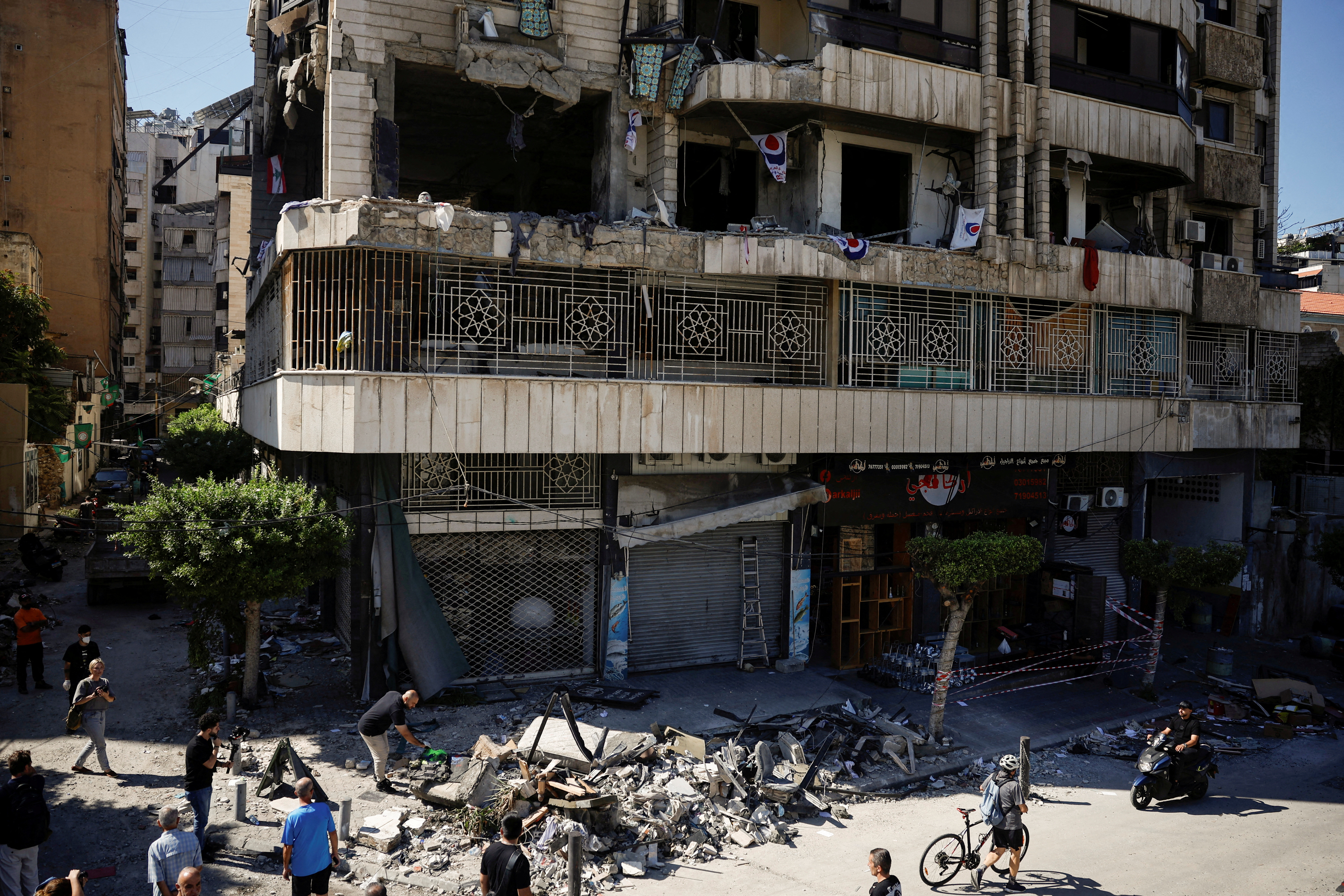 Aftermath of an Israeli strike on Beirut's Bachoura neighbourhood