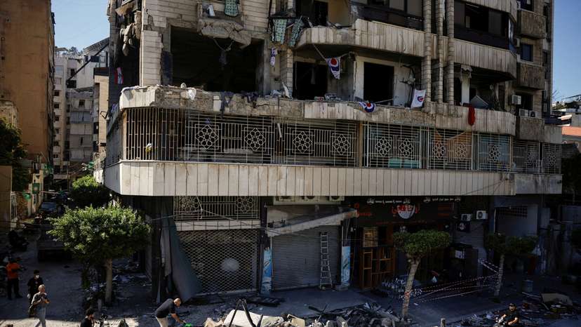 Aftermath of an Israeli strike on Beirut's Bachoura neighbourhood