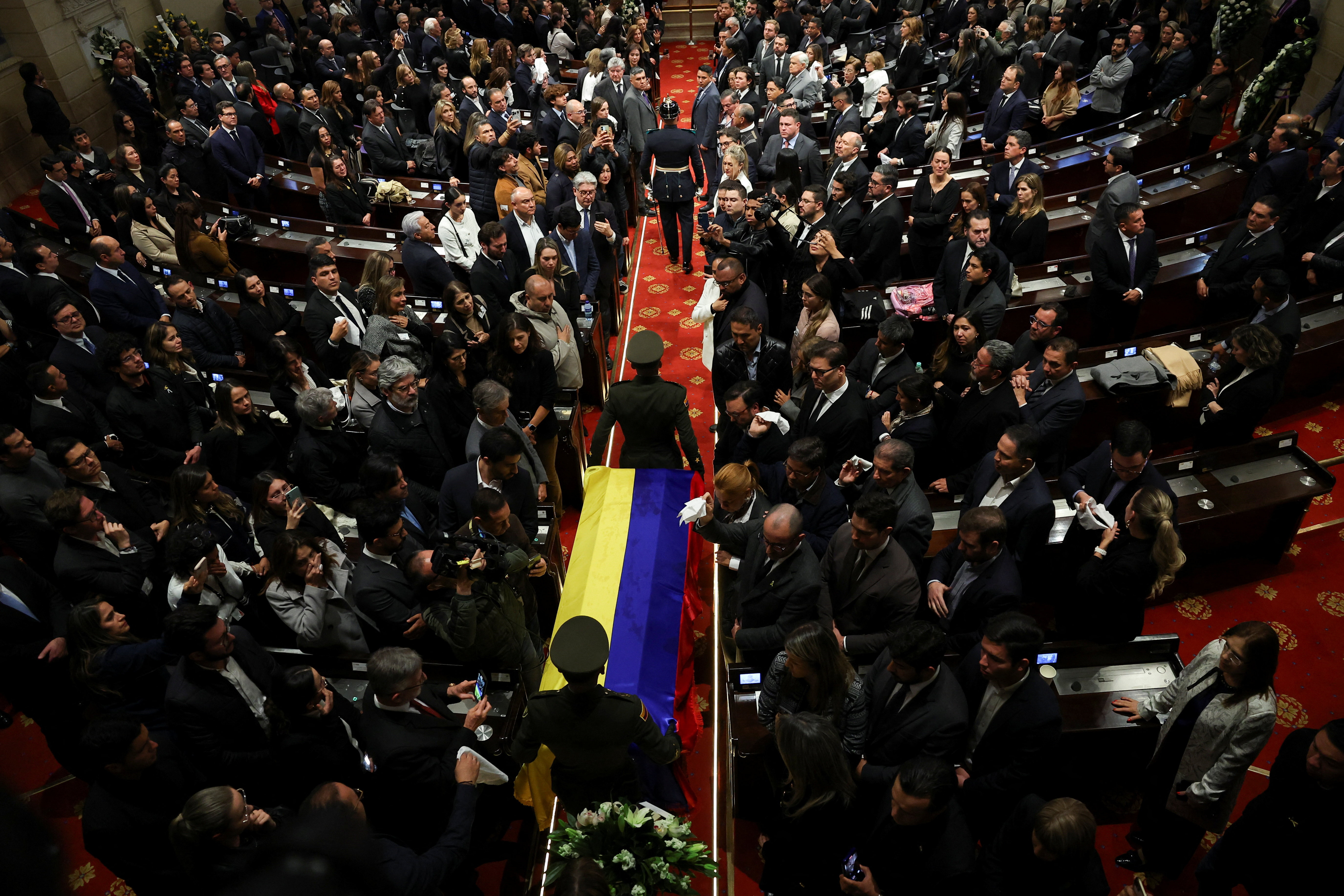 Tribute for Colombian Senator Miguel Uribe Turbay at Colombia's Congress, in Bogota