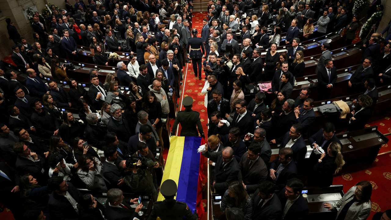 Tribute for Colombian Senator Miguel Uribe Turbay at Colombia's Congress, in Bogota