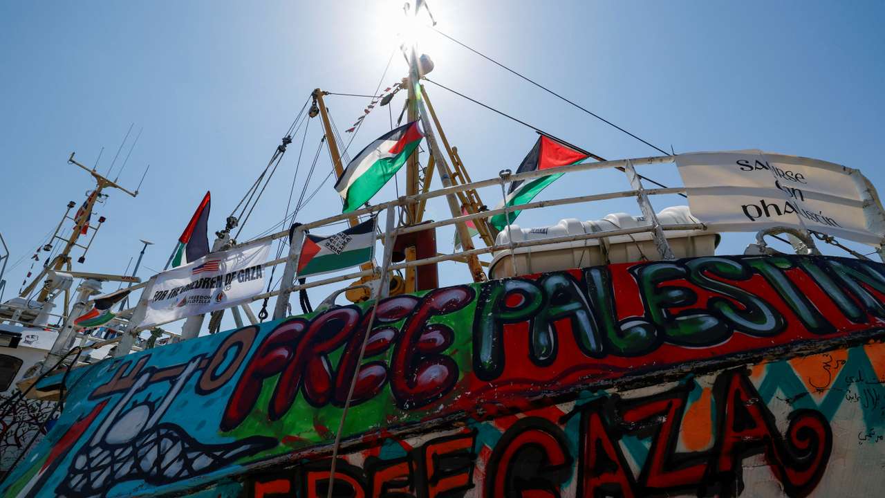 Freedom Flotilla Coalition ship 'Handala' prepares to sail for Gaza