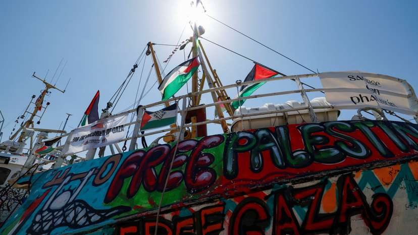 Freedom Flotilla Coalition ship 'Handala' prepares to sail for Gaza