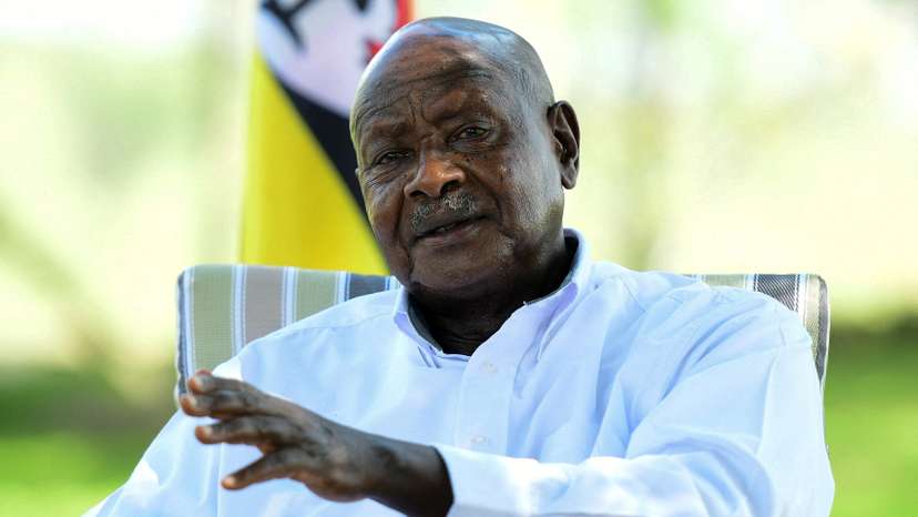 FILE PHOTO: Uganda's President Yoweri Museveni wants trade barriers to come down, in Kisozi