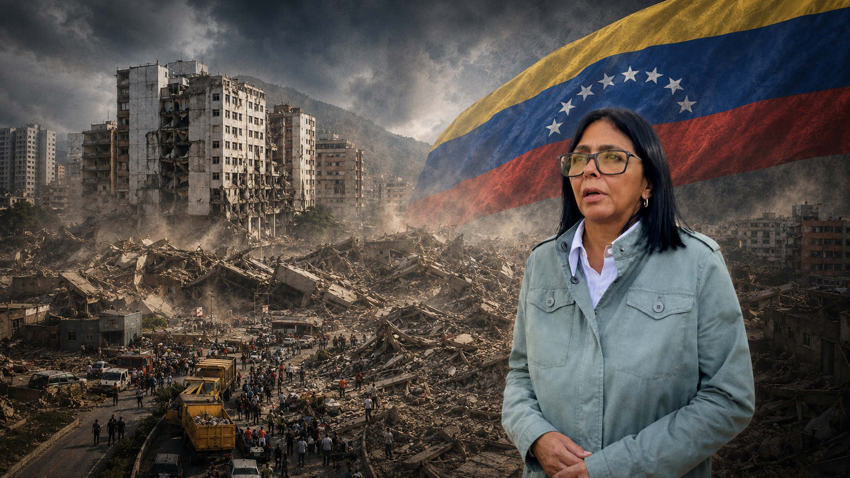 Venezuela's President Visits Earthquake site