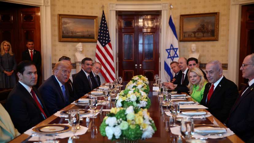 Israeli Prime Minister Benjamin Netanyahu visits the White House in Washington