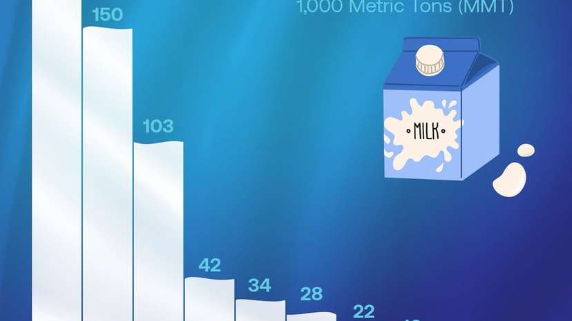 In 2025, India remains the world’s largest dairy producer, contributing 212 million metric tons,