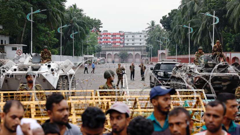 Security has been increased in front of the Bangabhaban, the residence and workplace of the President Mohammed Shahabuddin