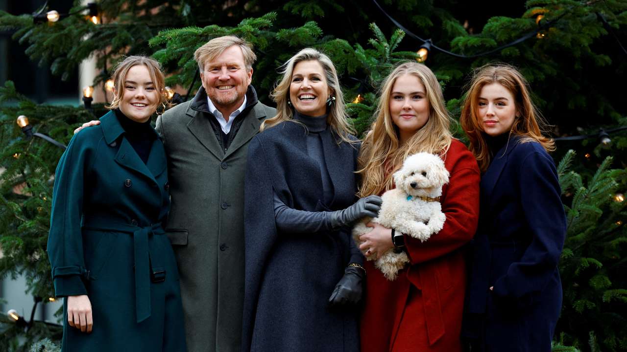 FILE PHOTO: Dutch King Willem-Alexander and Queen Maxima pose with their children, Crown Princess Amalia, Princesses Alexia and Ariane during an official photo session in The Hague