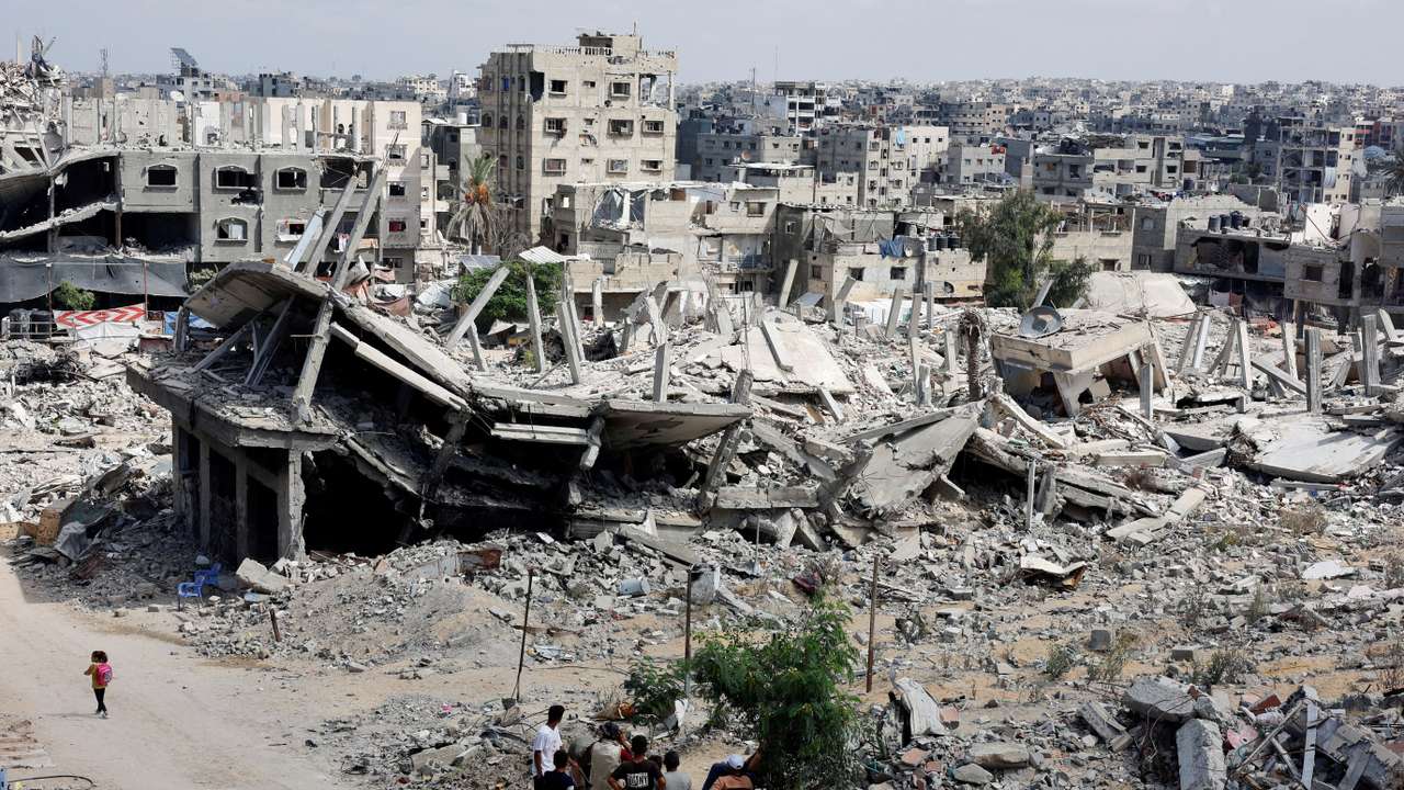 FILE PHOTO: Scenes of destruction in Khan Younis in the southern Gaza Strip