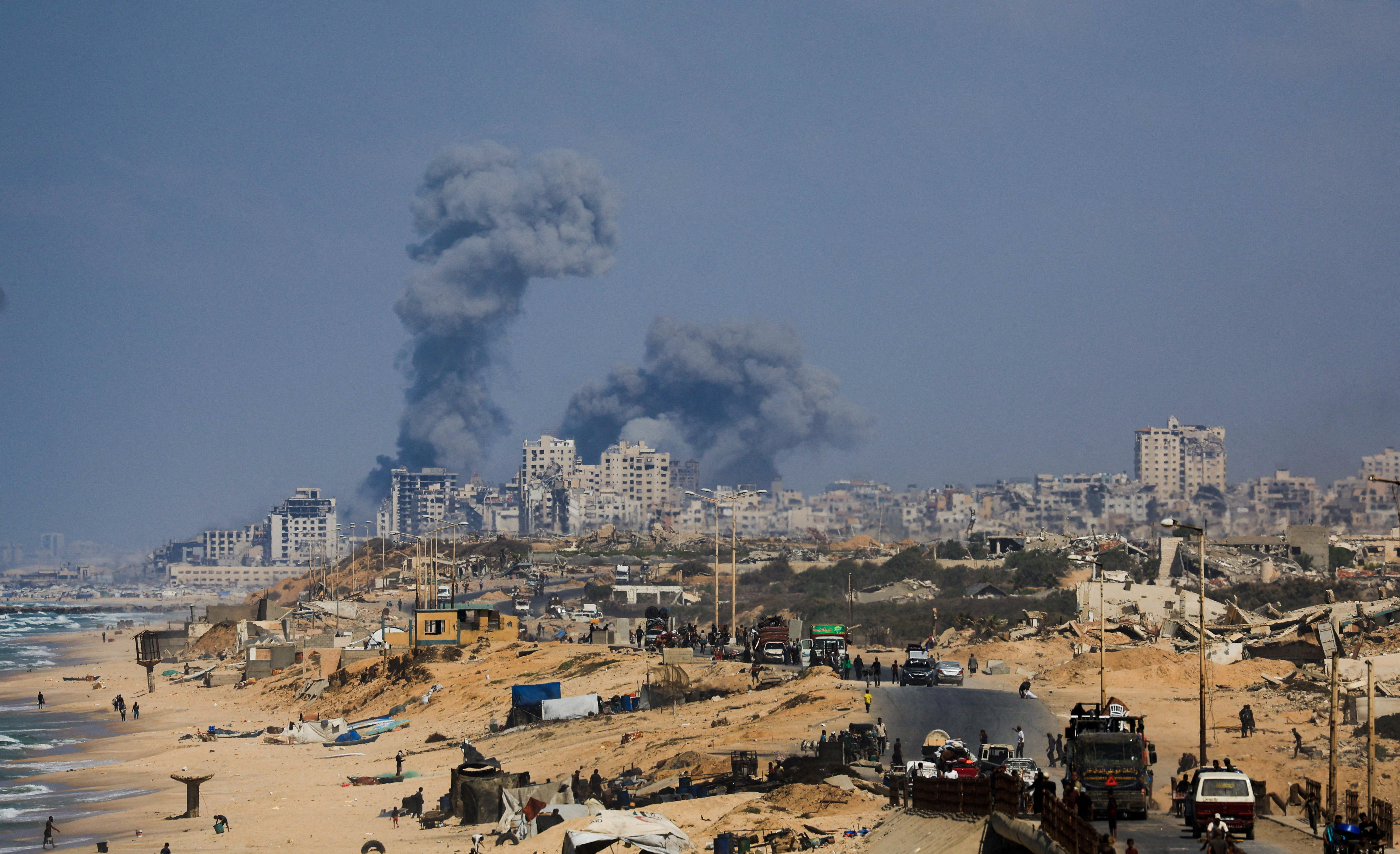 Smoke rises during an Israeli military operation in Gaza City