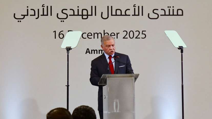 Jordan's King Abdullah II and India's Prime Minister Narendra Modi attend the India-Jordan Business Forum in Amman