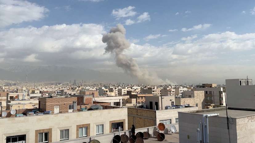 Smoke rises following an explosion, after Israel's Defence Minister Israel Katz said Israel had launched a pre-emptive attack against Iran, in Tehran