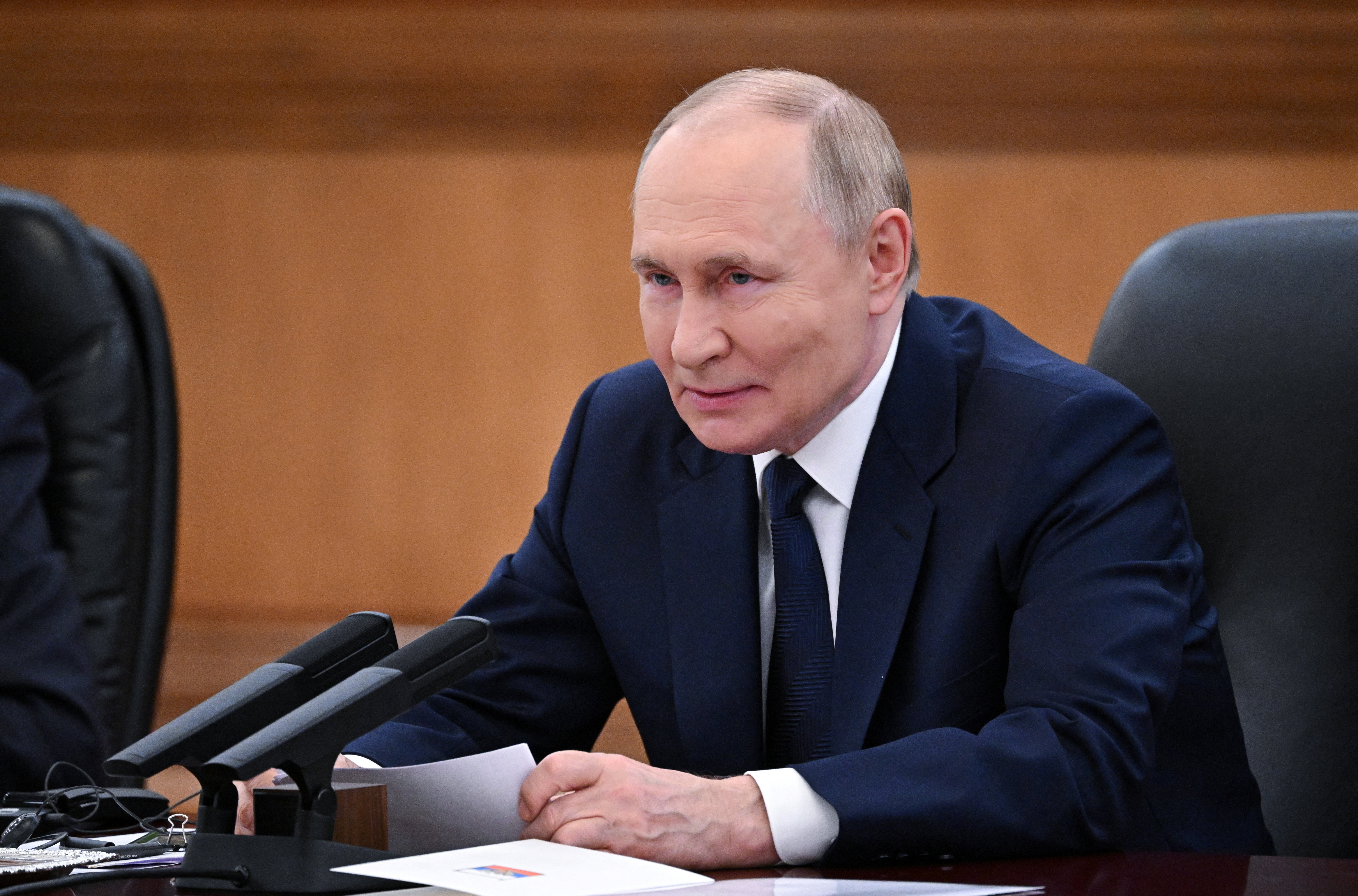 Russian President Vladimir Putin meets with Chinese President Xi Jinping in Beijing