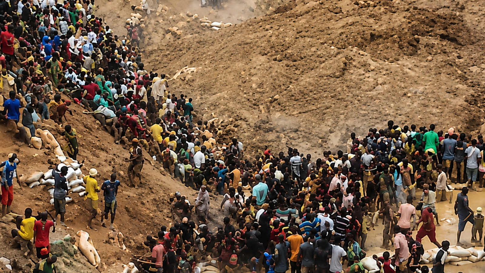Deslizamento de terra em mina de ouro na República Central-Africana.