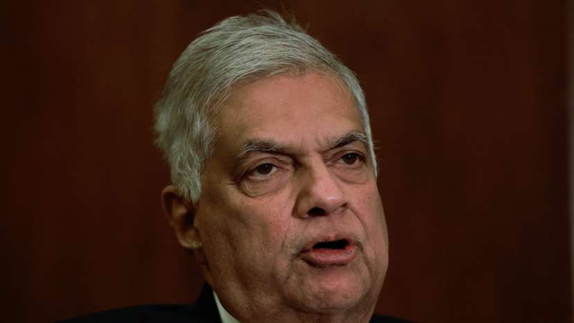Sri Lanka's President Wickremesinghe attends an interview with Reuters at his office in Colombo
