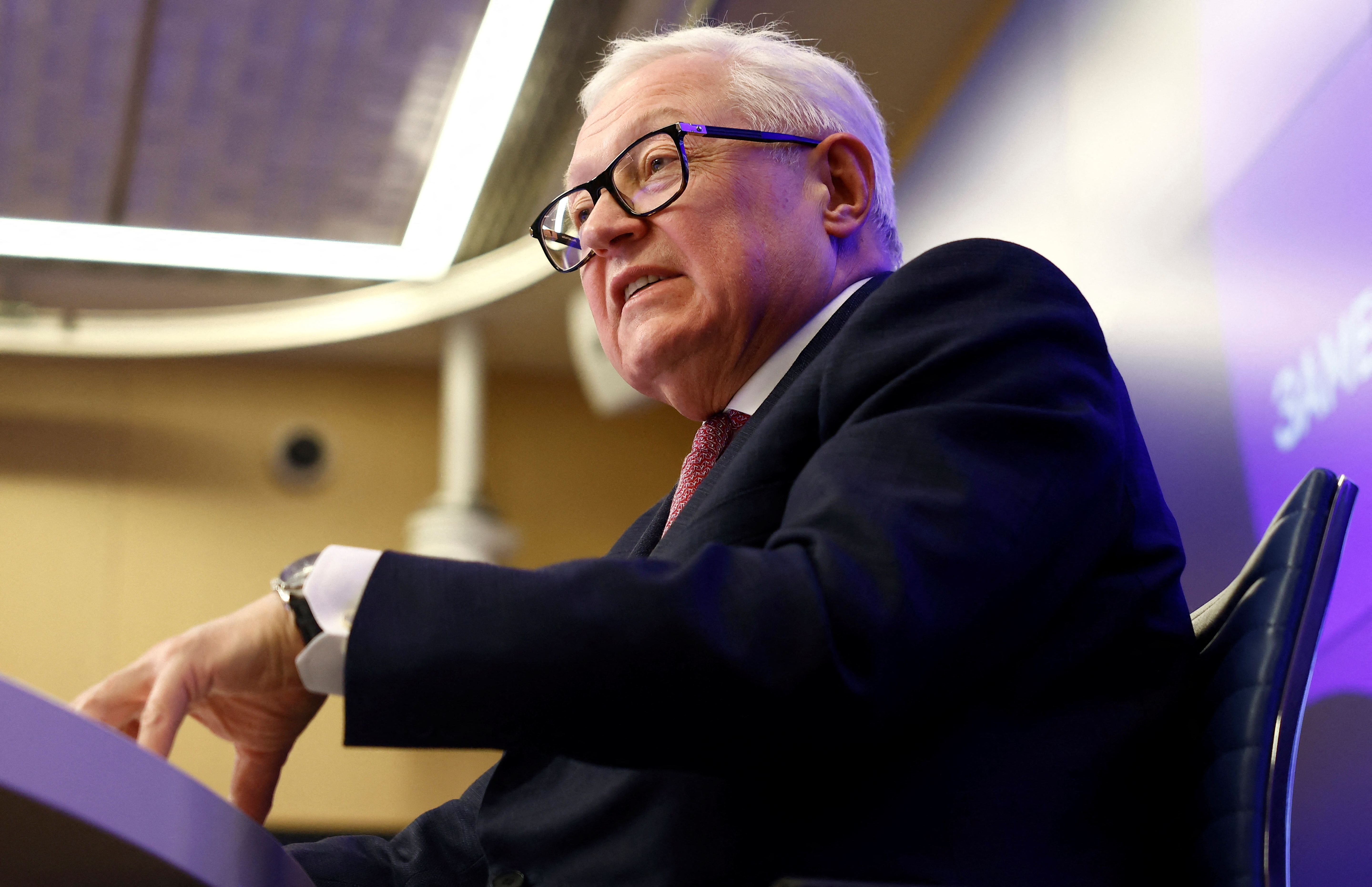 FILE PHOTO: Russia's Deputy Foreign Minister Sergei Ryabkov holds a press conference in Moscow
