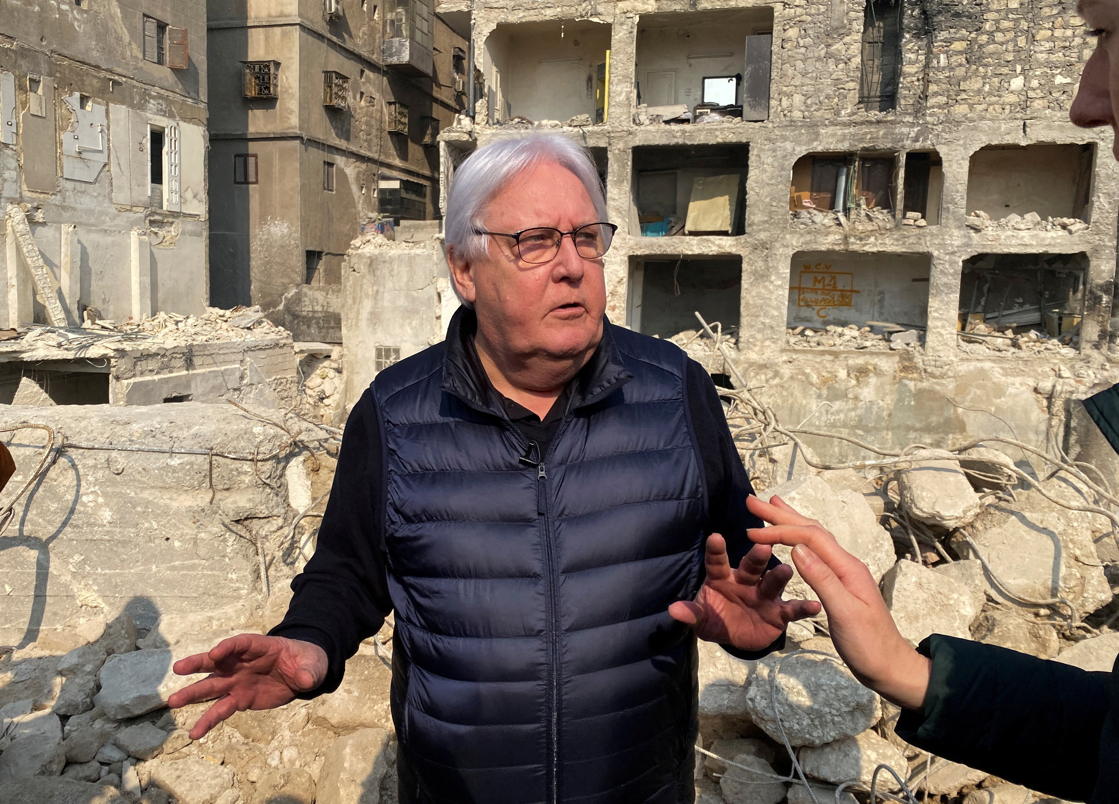 United Nations aid chief Martin Griffiths visits Aleppo