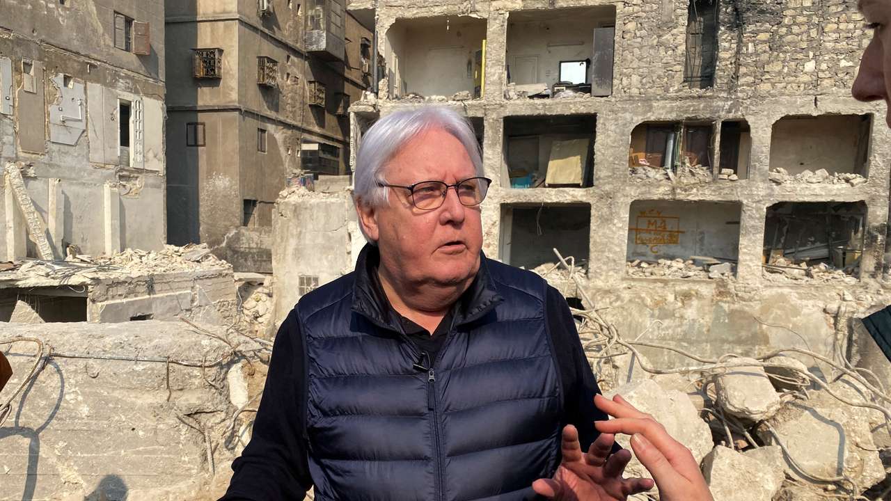 United Nations aid chief Martin Griffiths visits Aleppo