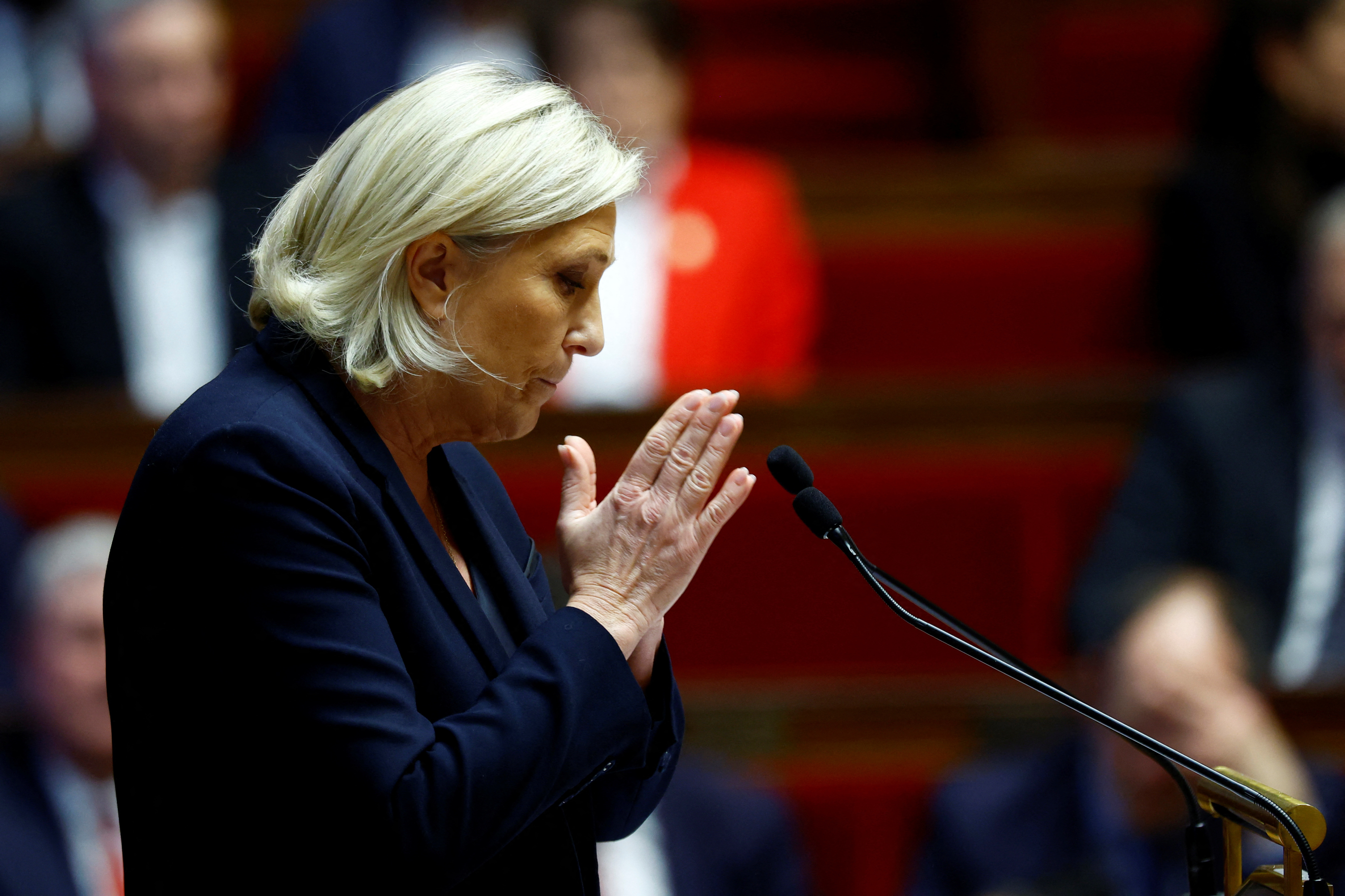 FILE PHOTO: Lawmakers vote on no-confidence motion against the French government