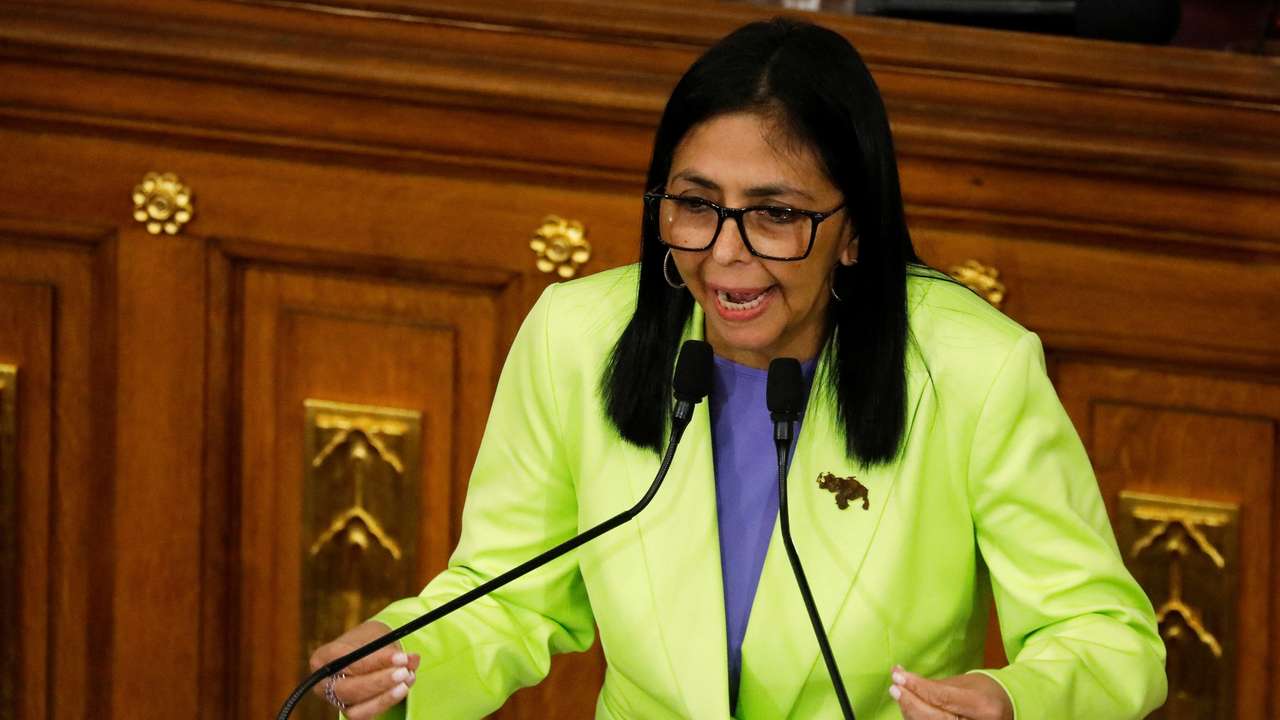 Venezuela's interim president Delcy Rodriguez delivers her first annual address to the nation at the National Assembly