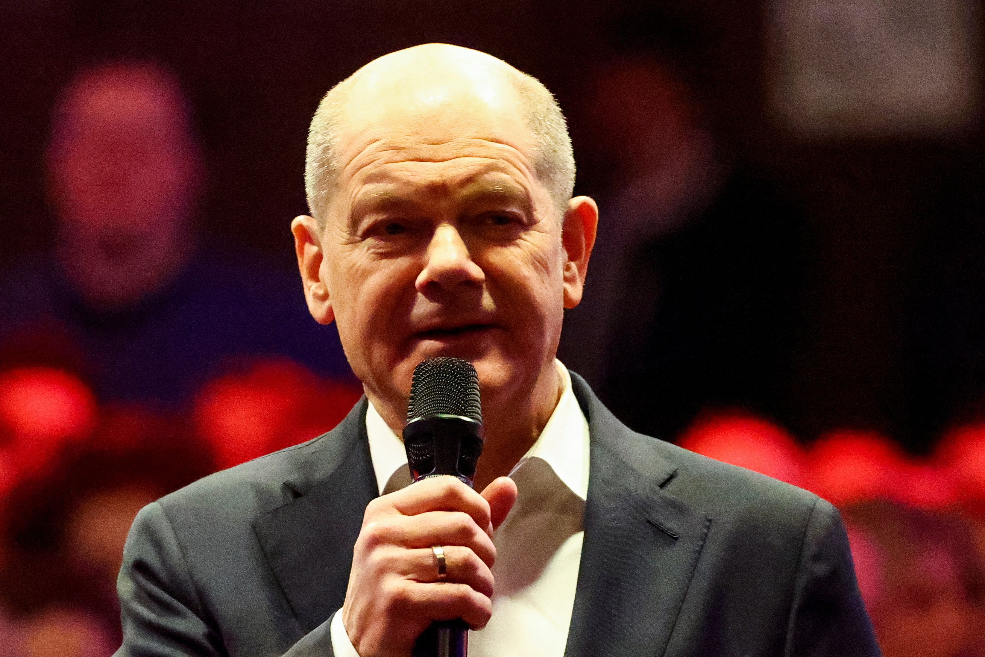 German Chancellor Scholz attends his election campaign rally, in Munich