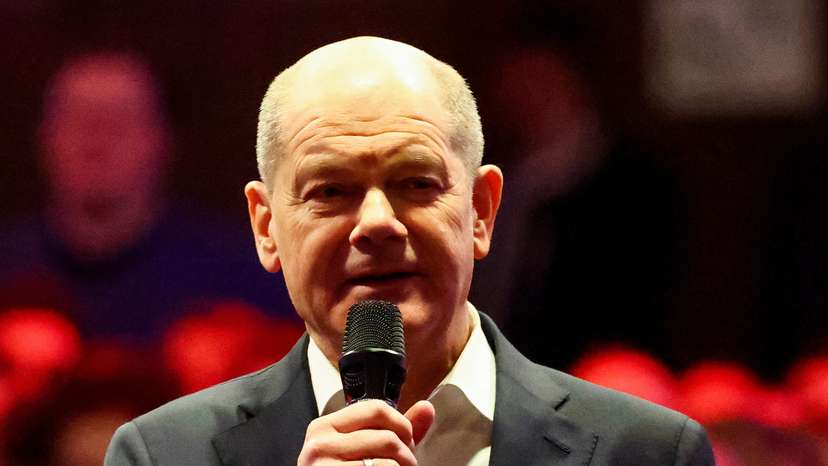 German Chancellor Scholz attends his election campaign rally, in Munich