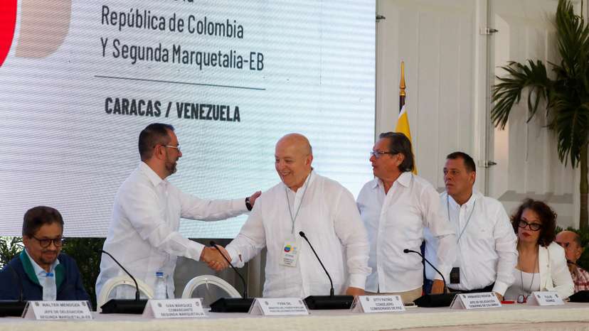 Colombia's government and Segunda Marquetalia armed group hold peace talks, in Caracas