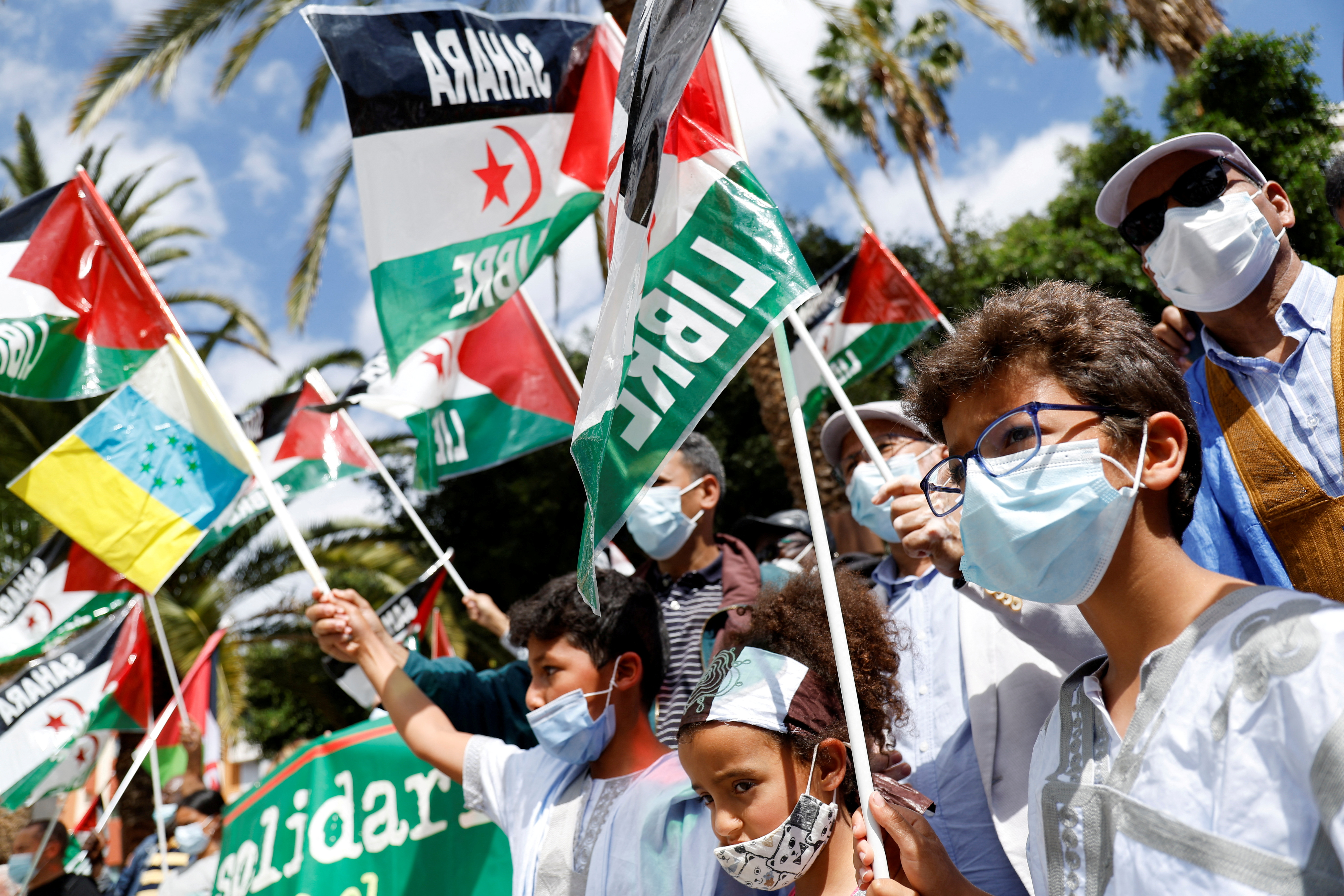 Protest against Spain's endorsement of Morocco's plan for autonomy in Western Sahara