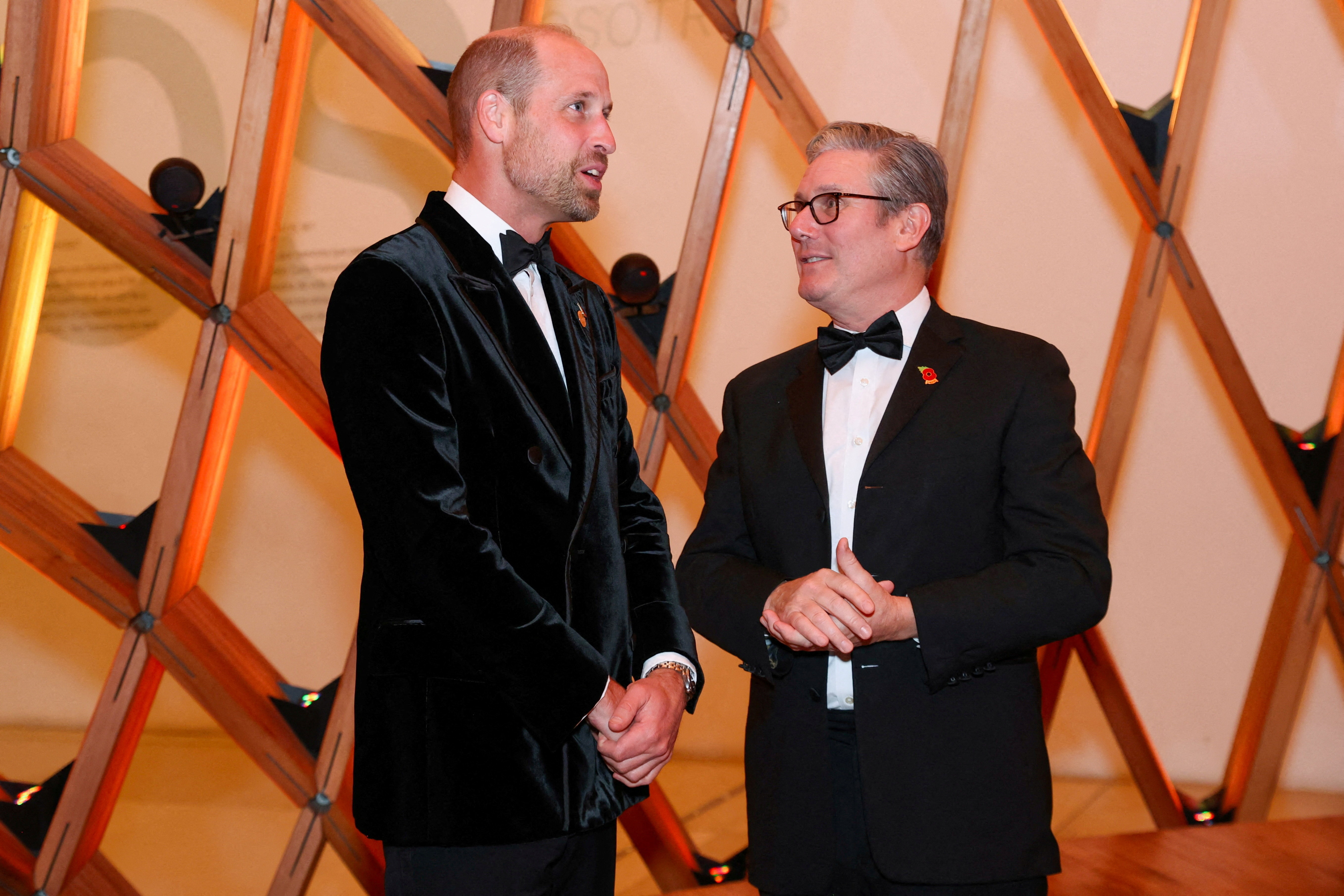 Britain's Prime Minister Keir Starmer and Britain’s Prince William, Prince of Wales, attend a meeting, in Rio de Janeiro
