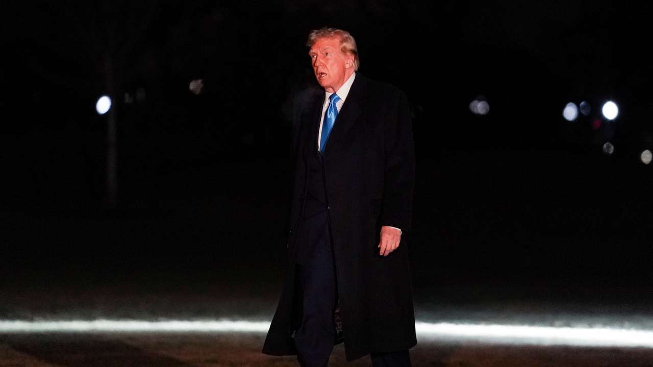 U.S. President Trump arrives on the South Lawn of the White House in Washington
