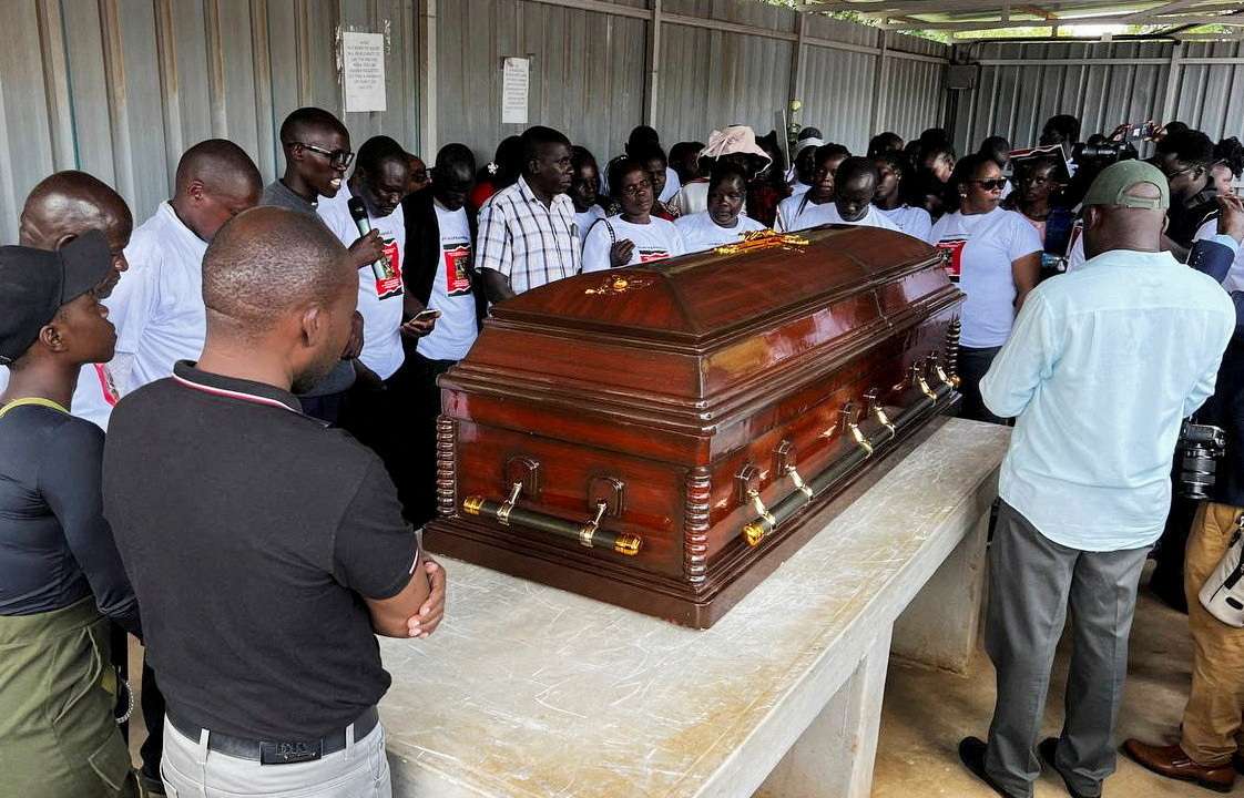 Funeral procession of slain Olympian Rebecca Cheptegei, in Eldoret