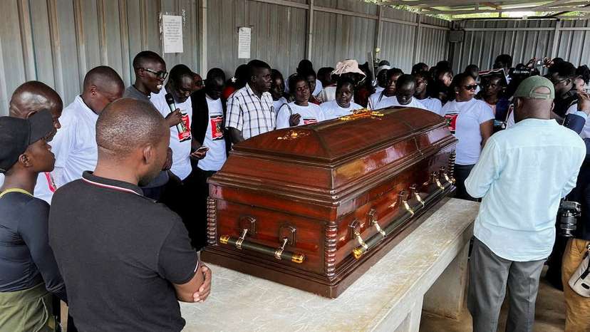 Funeral procession of slain Olympian Rebecca Cheptegei, in Eldoret