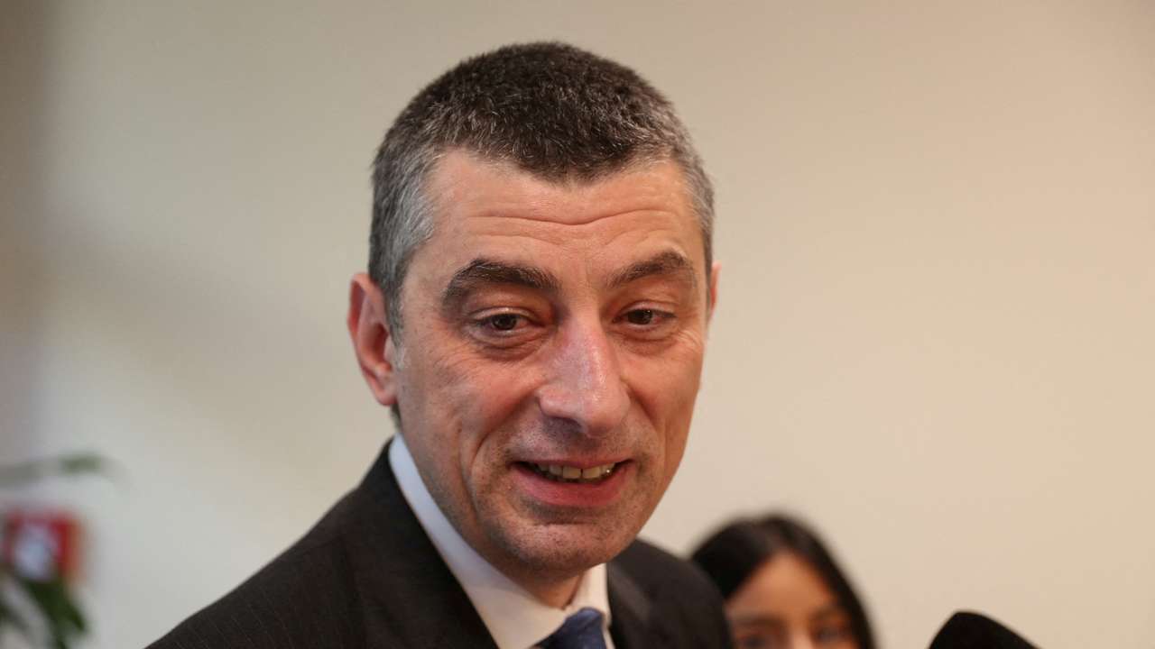 FILE PHOTO: Giorgi Gakharia, chairman of the political party "For Georgia", speaks to the media in Tbilisi