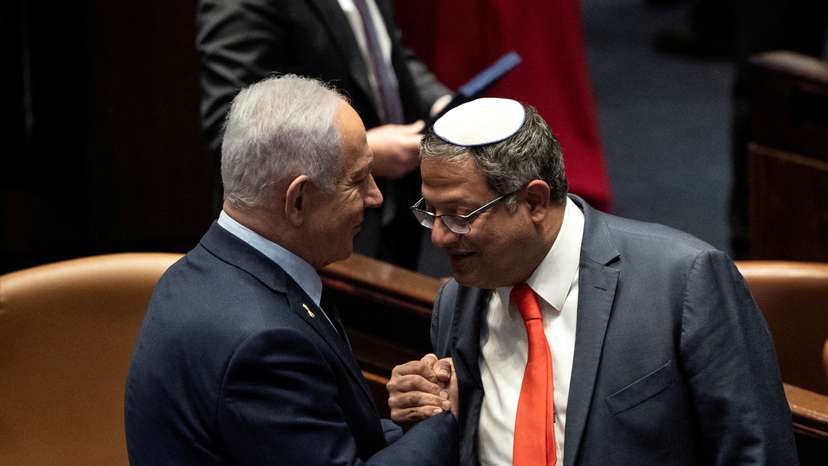 Israeli government approve Netanyahu's proposal to reappoint Itamar Ben-Gvir as minister of National Security, in the Knesset, Israeli parliament in Jerusaelm