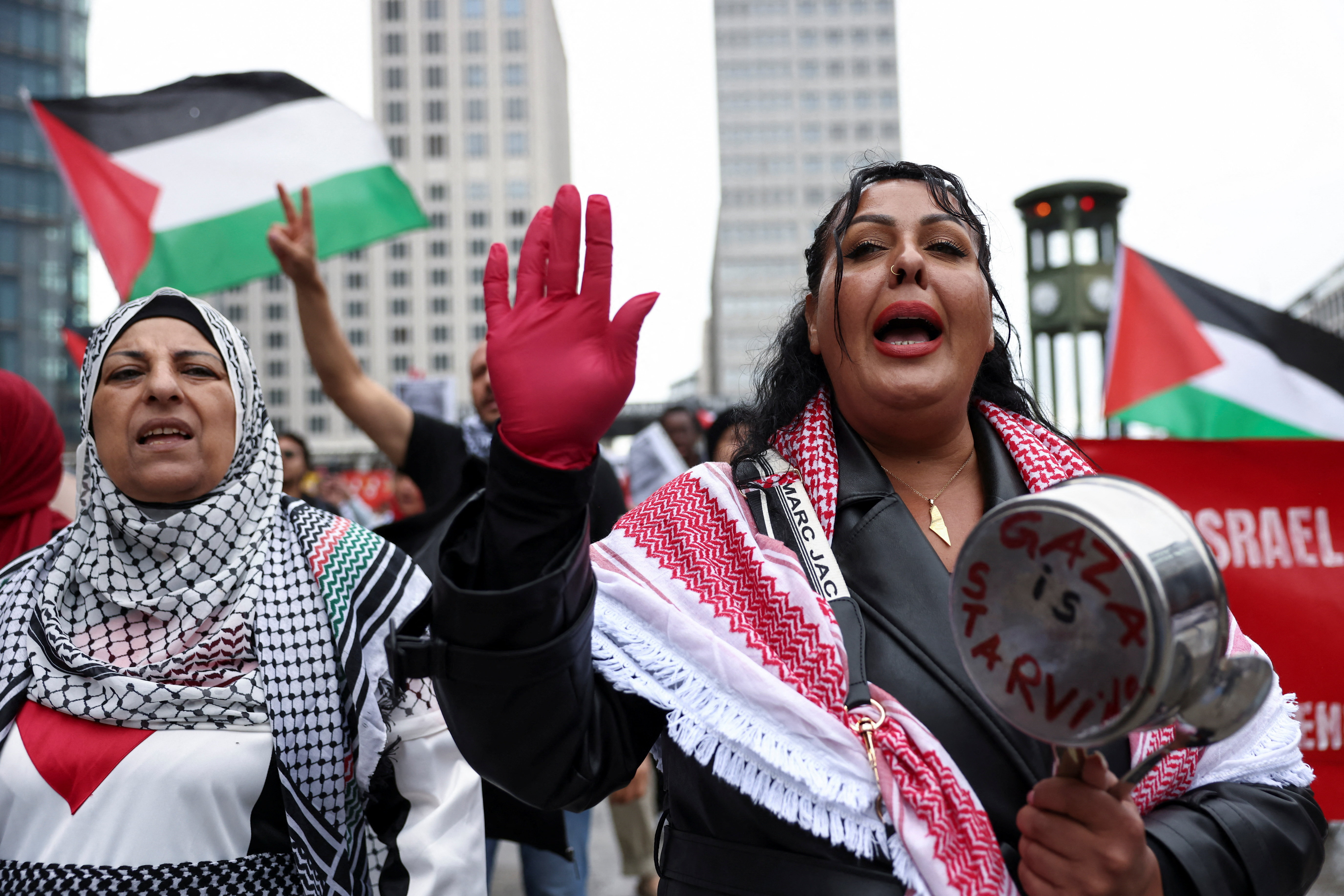 Protest in solidarity with children in Gaza, at Potsdamer Platz, in Berlin
