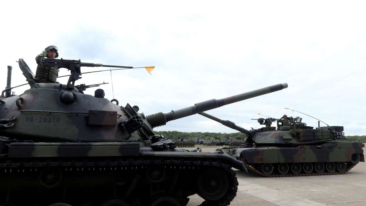 FILE PHOTO: Commissioning ceremony for Taiwan's first battalion of M1A2T Abrams tanks in Hsinchu