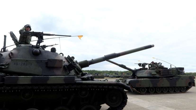 FILE PHOTO: Commissioning ceremony for Taiwan's first battalion of M1A2T Abrams tanks in Hsinchu