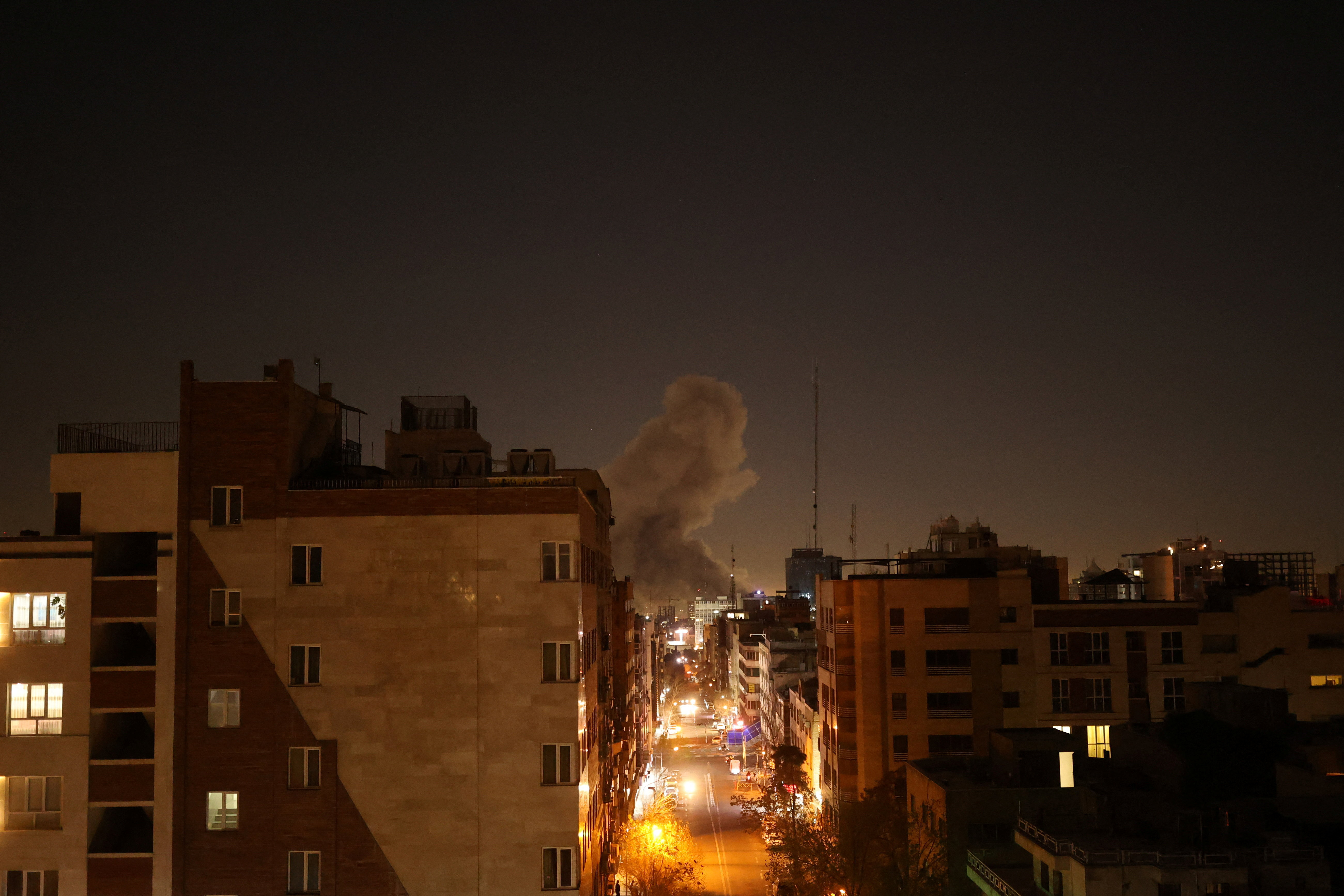 Smoke rises following an explosion, after Israel and the U.S. launched strikes on Iran, in Tehran
