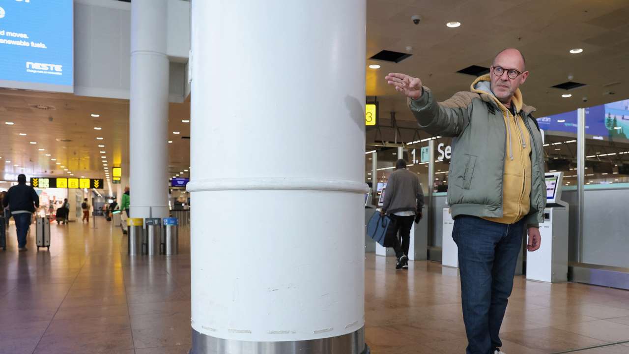 Walter Benjamin who lost a leg in the March 22, 2016 suicide bomb attack at Brussels Airport testifies in Brussels